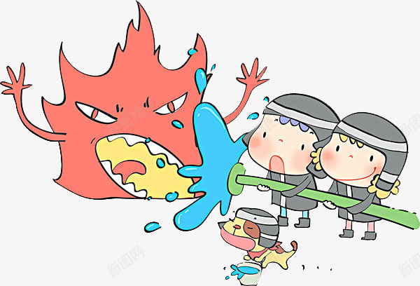 小小消防员png免抠素材_88icon https://88icon.com 卡通图画 卡通消防员救援 小孩子 小狗 消防员漫画 消防小对 火怪 灭火