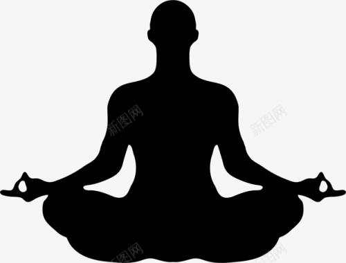男生瑜伽动作静坐的女人黑色剪影图标图标