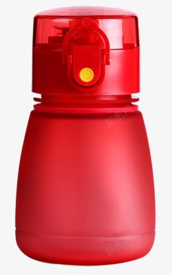 红色创意磨砂吸管杯素材