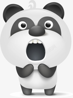 发怒熊猫卡通呆萌熊猫高清图片