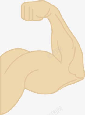 卡通强壮男人强壮的手臂肌肉图标图标