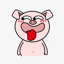家猪张大嘴巴伸舌头的小猪高清图片