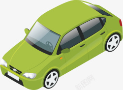 绿色的汽车顶视图案矢量图素材