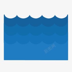 波浪矩形蓝色海洋矩形高清图片