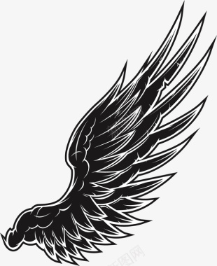 爱学习的天使黑色专属翅膀图标图标