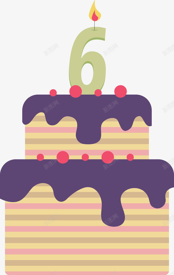 可爱六岁生日双层巨型蛋糕矢量图ai免抠素材_88icon https://88icon.com 六岁 双层蛋糕 可爱 巨型蛋糕 生日 生日蛋糕 蛋糕 矢量图