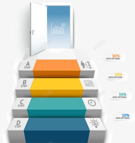 PPT元素通往新世界的阶梯png免抠素材_88icon https://88icon.com PPT 商务 门 阶梯