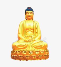 佛祖神像垫台金色庄严释迦牟尼佛坐像高清图片