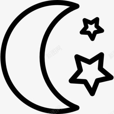 半个月亮晚上图标图标