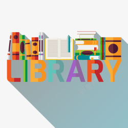 library卡通图书馆字体高清图片