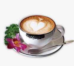 浪漫咖啡爱心咖啡杯高清图片