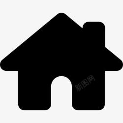 房子形状家里黑色的剪影图标高清图片