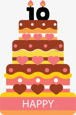 多层生日蛋糕多层粉红生日蛋糕矢量图高清图片