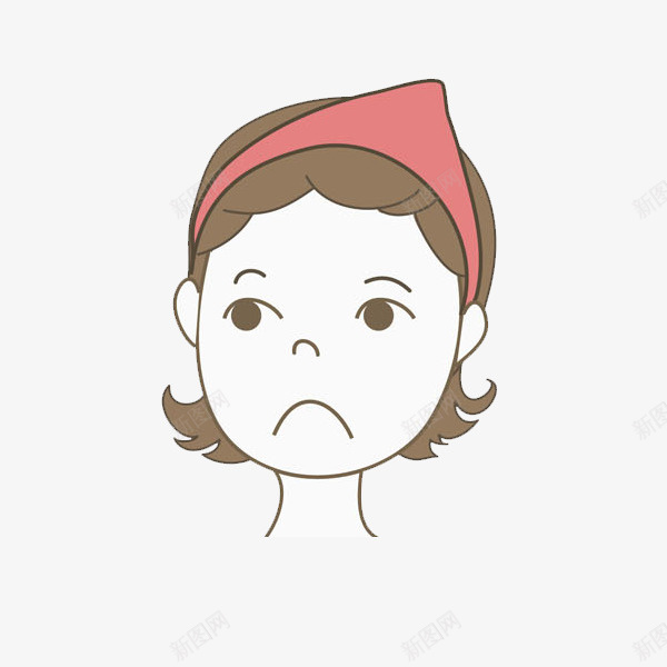 伤心的女孩png免抠素材_88icon https://88icon.com 伤心的 卡通 发箍 头像 简笔 红色的 难过的