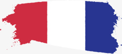 水彩笔刷法国国旗矢量图素材