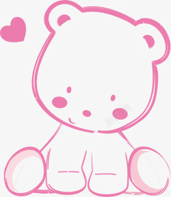 简单爱心背景素材粉色爱心小熊高清图片