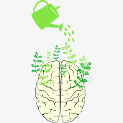 绿色健康大脑卡通图素材