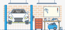 卡通车库矢量图素材