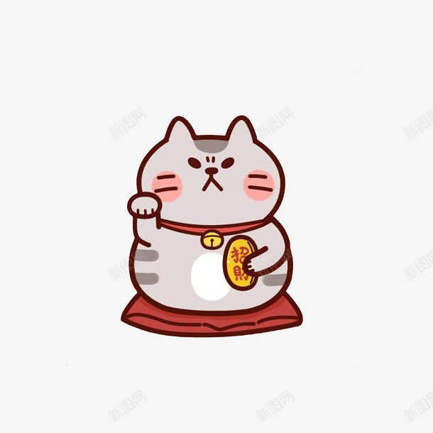 不高兴的招财猫png免抠素材_88icon https://88icon.com 不开心 不高兴卡通 不高兴的招财猫 生气 眼神凶恶