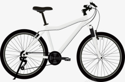 白色自行车素材白色山地车矢量图高清图片
