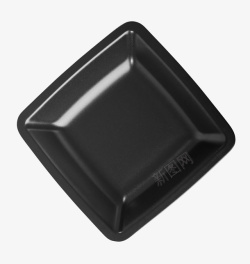 方形器皿纯黑色正方形碟子陶瓷制品实物高清图片