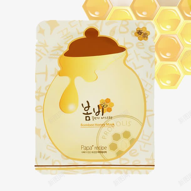 韩国paparecipe春雨蜂蜜面膜png免抠素材_88icon https://88icon.com 10片装 产品实物 保湿补水滋润