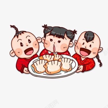 盘装水饺团圆饭节日图标图标