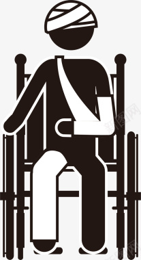 黑白医疗骨科轮椅人物图标图标
