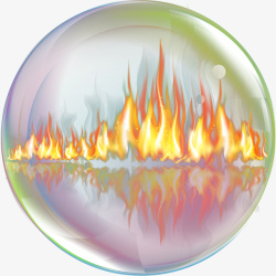 火焰玻璃球装饰图案矢量图素材