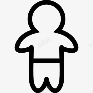 婴儿小孩站的轮廓与裤子图标图标