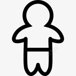 小孩轮廓小孩站的轮廓与裤子图标高清图片