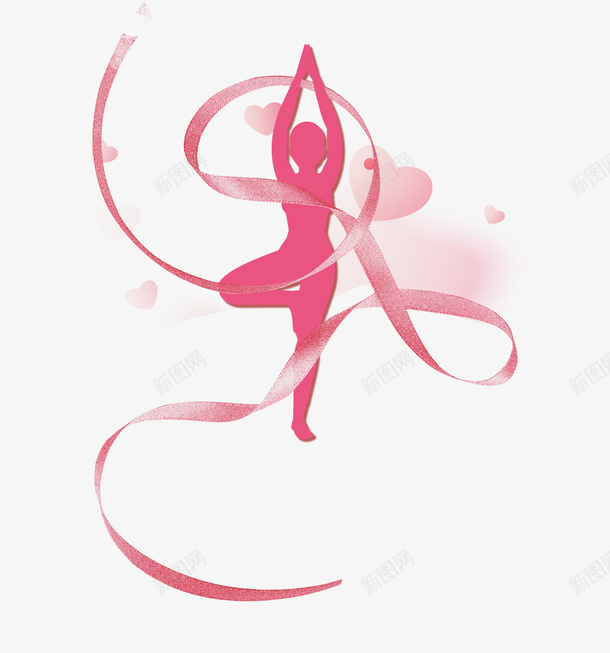 红色三八节装饰插图png免抠素材_88icon https://88icon.com 三八节 丝带 女性插图 红色 舞蹈 装饰插图