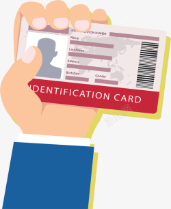 居民身份证手里握着个人身份证矢量图高清图片