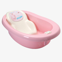 大号加厚可坐洗澡盆粉色感温婴儿浴盆高清图片