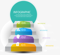 手绘PPT台阶素材