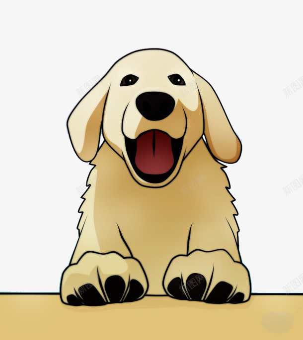 友善的狗狗png免抠素材_88icon https://88icon.com 善良 忠诚 白色的毛 萌萌的狗狗 金毛卡通 高兴地眼神 黑色的爪子