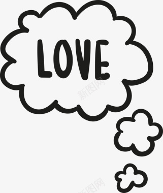 Love对话条love字体矢量图图标图标
