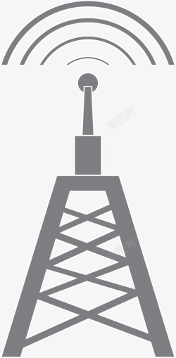 信号发射塔基站灰色扁平wifi信号高清图片
