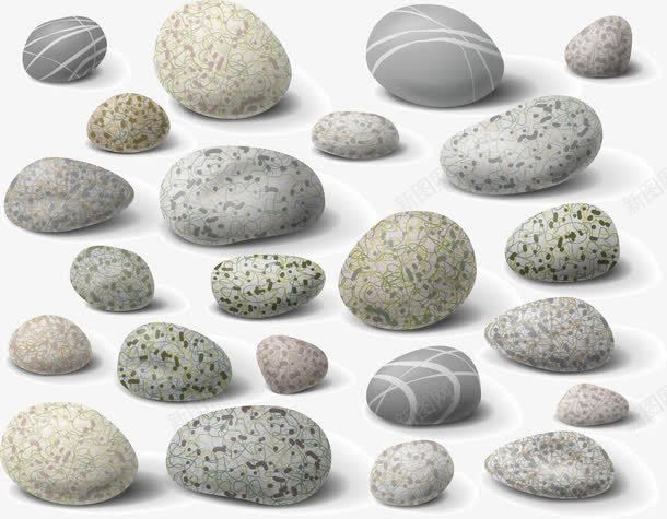 鹅卵石石头png免抠素材_88icon https://88icon.com 3 鹅卵石石头材质纹理石块立体SPA按摩石矢量素材 鹅卵石纹路