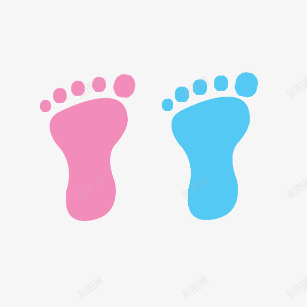 彩色蓝粉男女婴儿脚印脚丫png免抠素材_88icon https://88icon.com 婴儿脚印 宝宝脚丫 宝宝脚印 小脚丫 新生儿脚印 脚丫