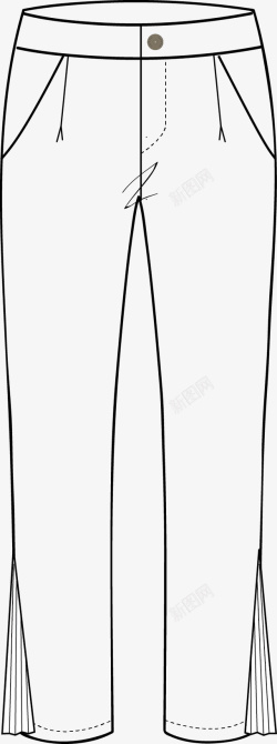女裤设计图手绘女士长裤矢量图高清图片