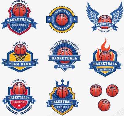 篮球蓝色篮球队徽logo图标图标