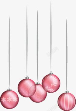 粉红垂吊圣诞球素材