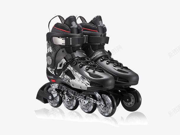 黑色溜冰鞋png免抠素材_88icon https://88icon.com 产品实物 溜冰鞋 滑板滑轮 滑轮 鞋靴