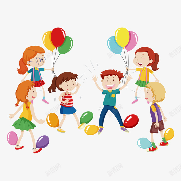 儿童玩耍踩气球游戏矢量图ai免抠素材_88icon https://88icon.com 儿童玩耍 儿童节 气球 游戏 矢量图