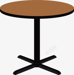 桌席高木条卡通圆形木桌高清图片