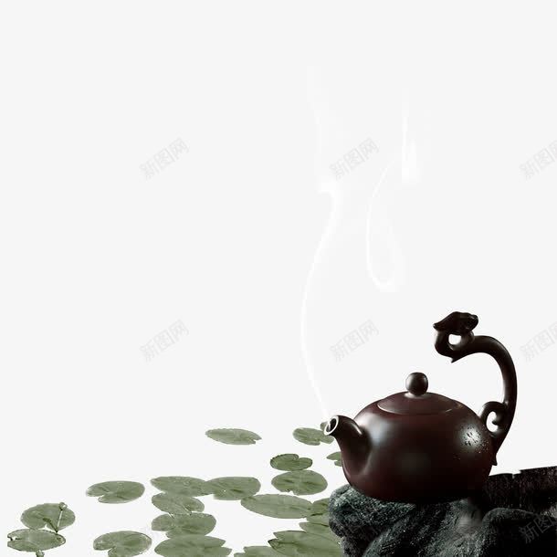 中国风水墨茶文化茶壶png免抠素材_88icon https://88icon.com 中国风 古风 山茶水墨 水墨 泡茶 茶 茶壶 茶文化 荷叶