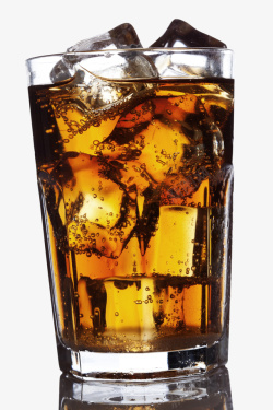 杯装可乐透明玻璃杯装冰可乐高清图片