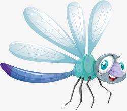 手绘卡通可爱小昆虫蜻蜓素材