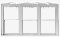 2017冬日雪窗户边框素材